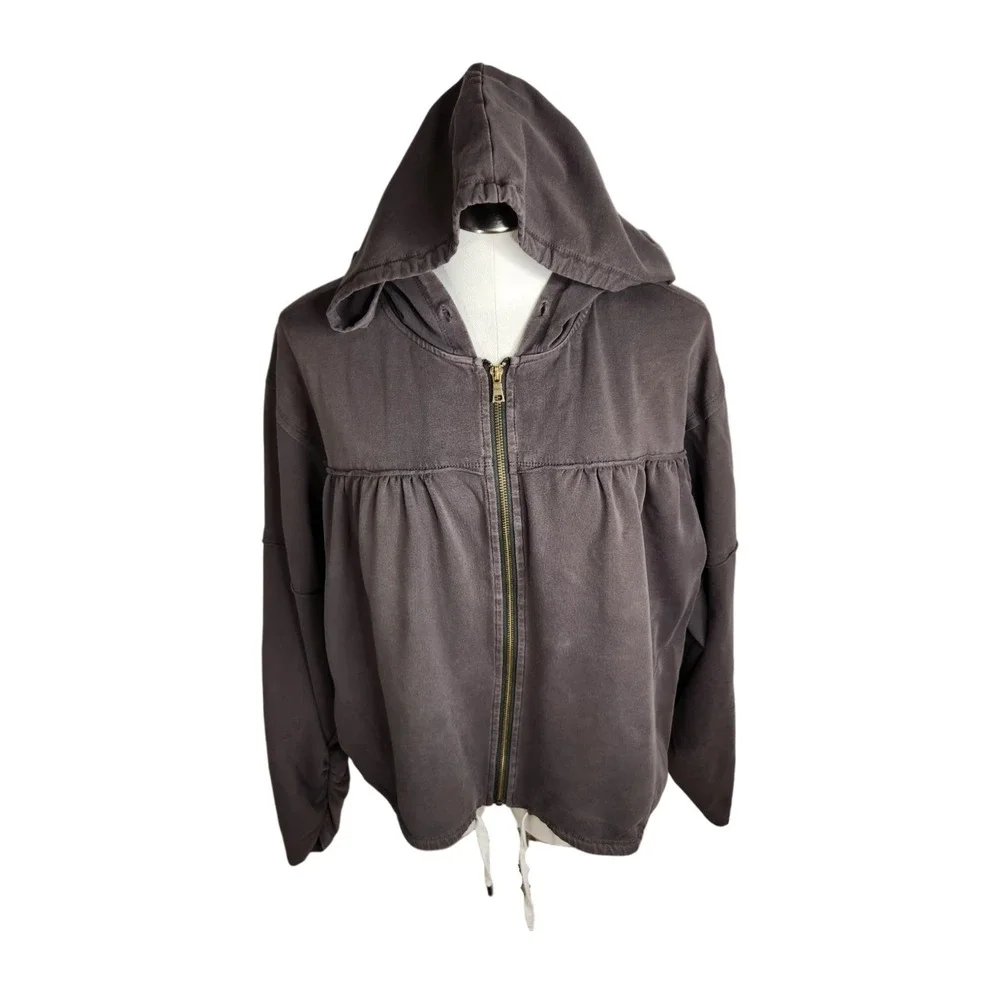 Young Fabulous‎ & Broke YFB Hoodie Size Medium Gray Full Zip Sweatshirt Comfy